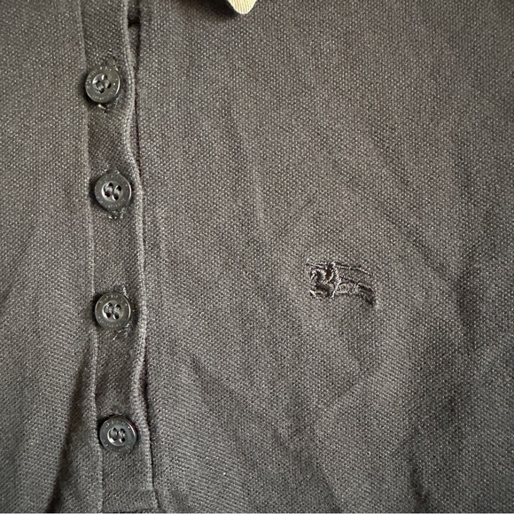 Burberry‎ London Black Polo 3/4 Sleeve Sz L - Picture 2 of 10